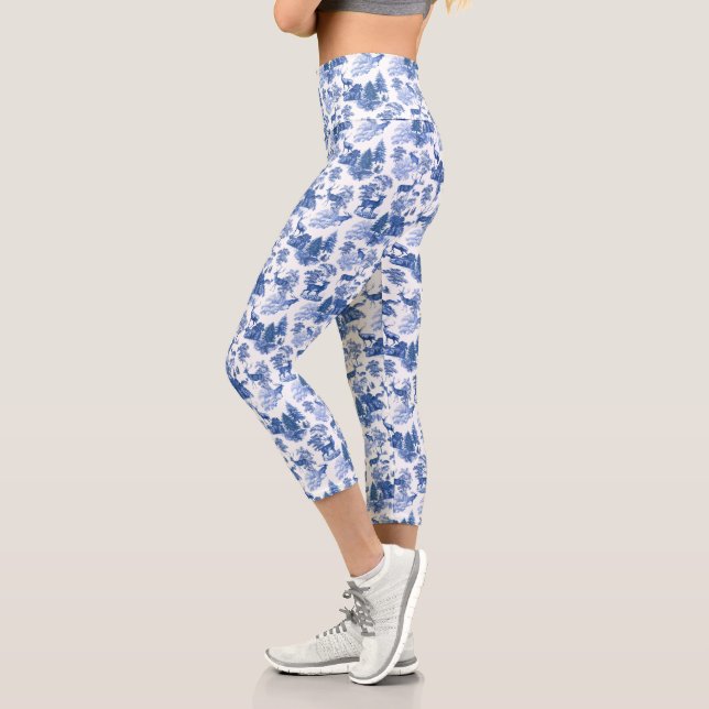 Cooles Elegantes Blaues Hirsch Capri Leggings (Links)