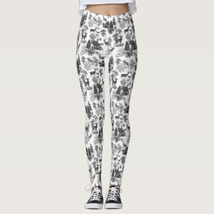 Cooles elegantes Schwarz-weißes Hirschmuseum Leggings