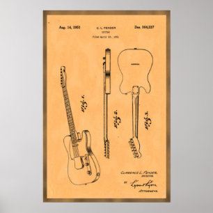 Cooles Elektrogitarrenpatent Poster
