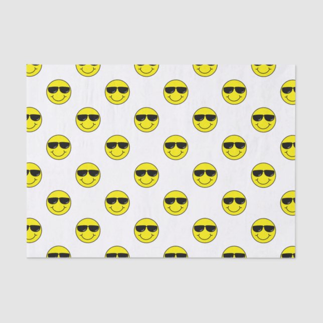 Cooles Emoji stellen mit Sonnenbrillen gegenüber Seidenpapier (Vorderseite)