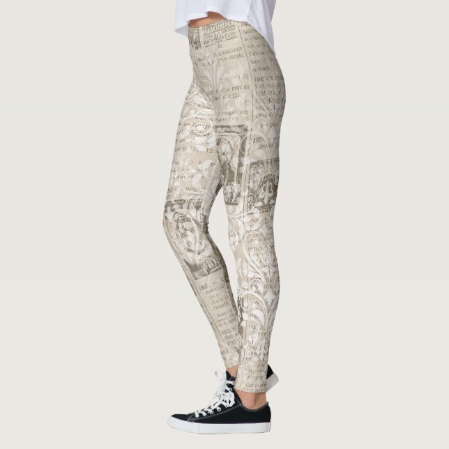 Cooles Ephemera News Print Muster Leggings (Links)