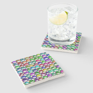 Cooles Faces Pattern + Ihre Idee Steinuntersetzer