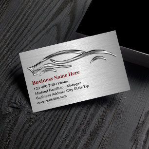 Cooles Fake Metallic Look Automotive Business Card Visitenkarte