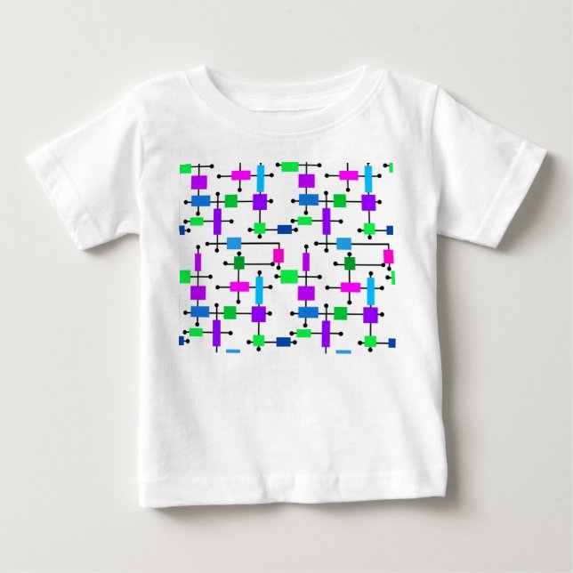 Cooles Farbgitter Baby T-shirt (Vorderseite)