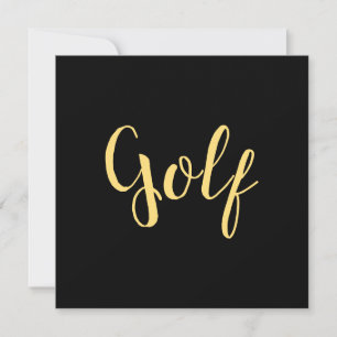 Cooles, feines Schwarzes Elegantes "Golf" Einladun Ankündigung