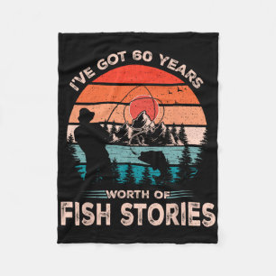 Cooles Fischdesign 60 Jahre alt 60. Geburtstag Gif Fleecedecke