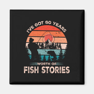 Cooles Fischdesign 60 Jahre alt 60. Geburtstag Gif Magnet