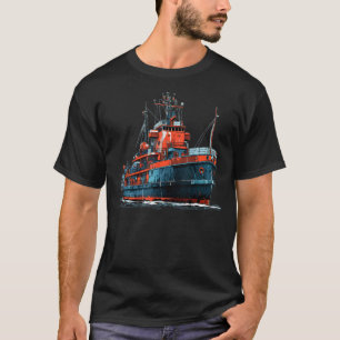 Cooles Fischerboot für Schiffe, Fisch- und Meerlie T-Shirt