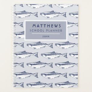 Cooles Fischmuster Personalisierte Schule Planer