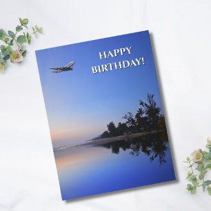 Cooles Flugzeug & See Foto, Lustige Luftfahrt-Gebu Postkarte