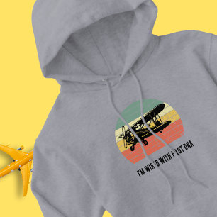 Cooles Flugzeug & Sonnenuntergang, Vintag Retro-St Hoodie