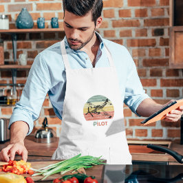 Cooles Flugzeug, Vintager Retro-Sonnenuntergang, e Lange Schürze