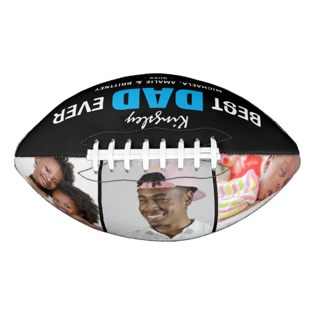 Cooles Foto "BEST VATER EVER" und Namensgeschenk Football (Vorderseite)