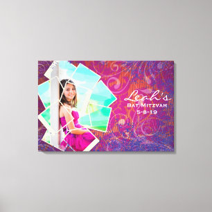 COOLES FOTO COLLAGE Bat Mitzvah Sign in Board Leinwanddruck