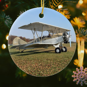Cooles Foto des Flugzeugs, frohe Weihnachten, pers Keramik Ornament