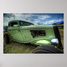 Cooles Frisierte Auto aus Flathopfen in HDR. Poster