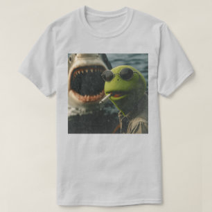 Cooles Frosch-Hai Dunkler Humor T-Shirt, Retro-Kin T-Shirt