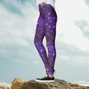 Cooles funkelndes kosmisches PurpleGalaxy Glittery Leggings