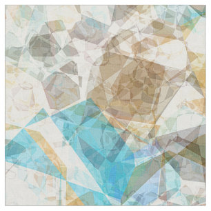 Cooles Funky Modern Retro Polygon Mosaikmuster Stoff