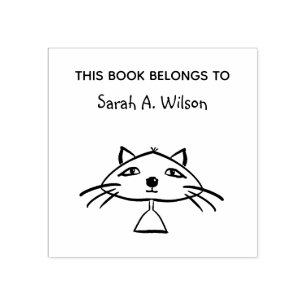 Cooles Funny Art Cat Buch gehört zum Personalisier Gummistempel
