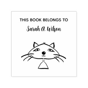 Cooles Funny Art Cat Buch gehört zum Personalisier Permastempel