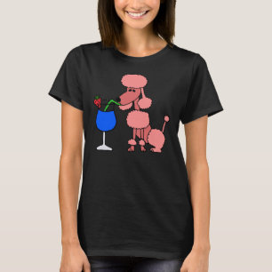Cooles Funny Pink Poodle trinkt einen Daiquiri T-Shirt