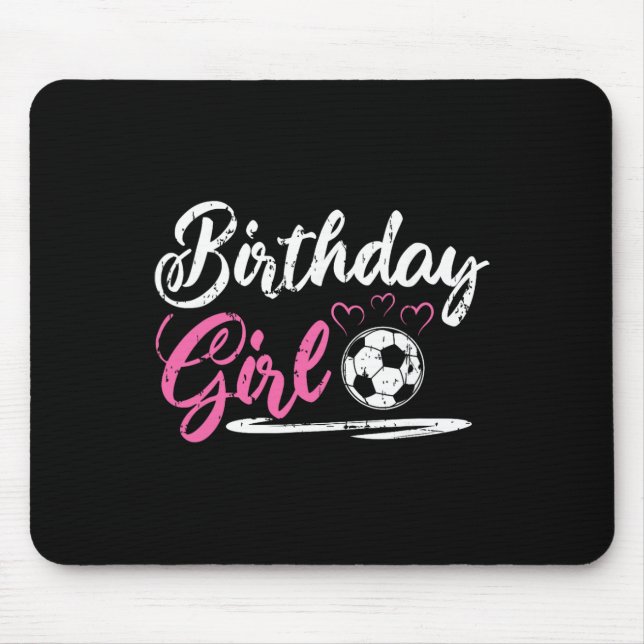 Cooles Fußball-Geburtstagsmädchen  Mousepad (Vorne)