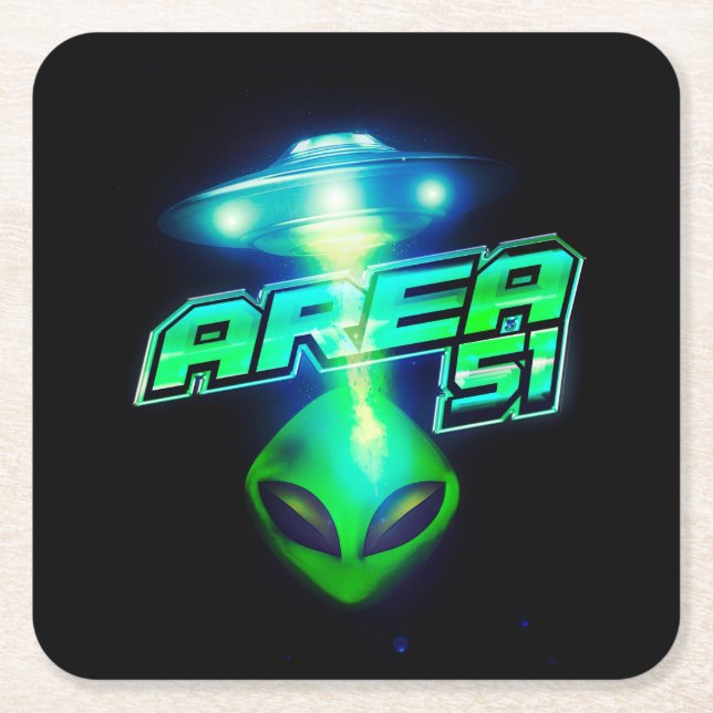 Cooles Gebiet 51 Alien Raumfahrt Rechteckiger Pappuntersetzer (Vorderseite)