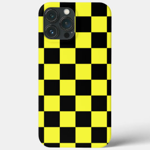 Cooles Gelb- und Schwarz-Schachmuster iPhone 13 Pro Max Hülle