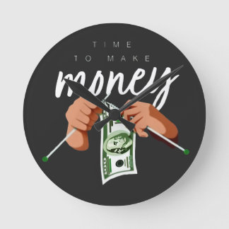 cooles Geldverdienen Runde Wanduhr