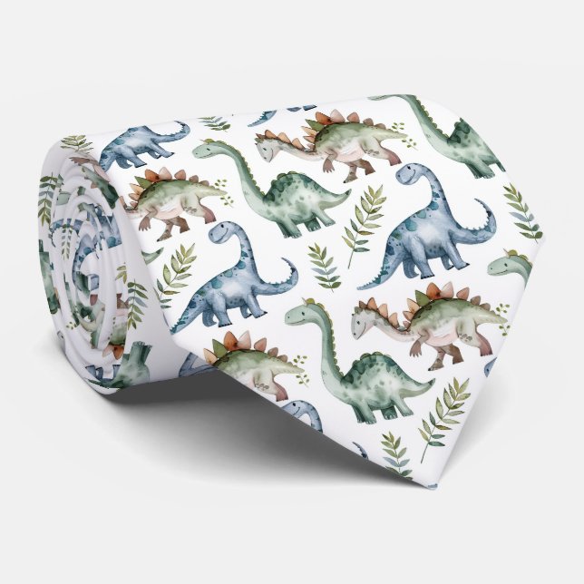 Cooles gemustertes Dinosaurier-Kachel-Muster  Krawatte (Gerollt)