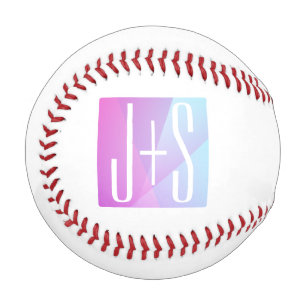 Cooles geometrisches Rosa und Lila   Paarinitiativ Baseball