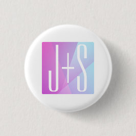 Cooles geometrisches Rosa und Lila | Paarinitiativ Button