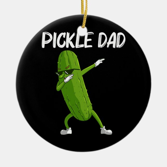 Cooles Geschenk für Vater Vater Big Dill Cucumber Keramik Ornament (Vorne)