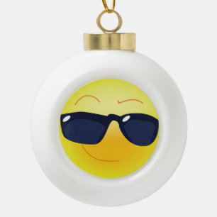 COOLES GESICHT KERAMIK Kugel-Ornament