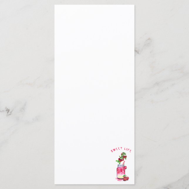 Cooles Getränk aus Süßkirsche, frisch, Menükarte (Rückseite)