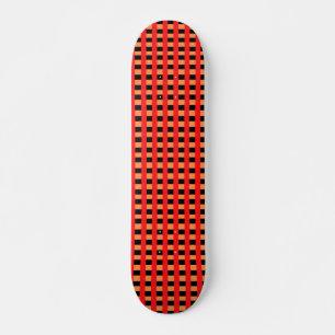Cooles Gingham Orange-, Rot- und Schwarz-Muster Skateboard