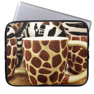 Cooles Giraffenmuster und Zebrastreifen Kaffeebech Laptopschutzhülle