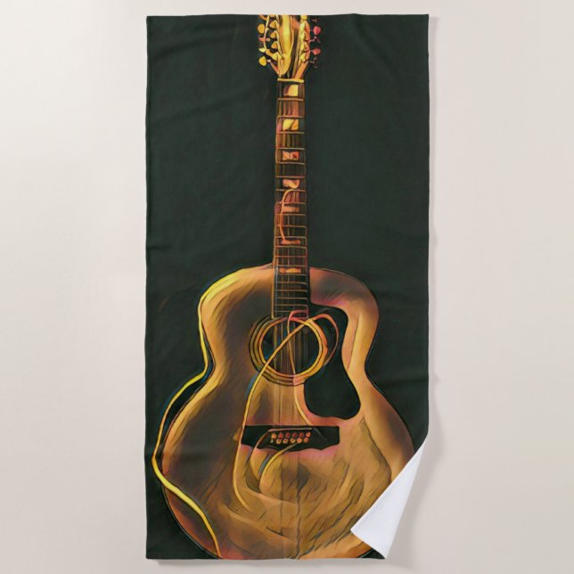 Cooles Gitarrengeschenk Strandtuch (Vorderseite)