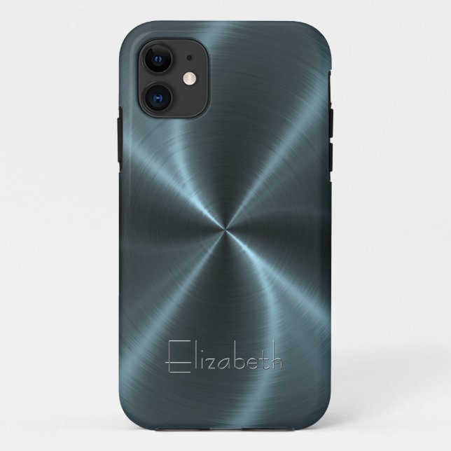 Cooles glänzendes Radialstahlmetall Case-Mate iPhone Hülle (Rückseite)