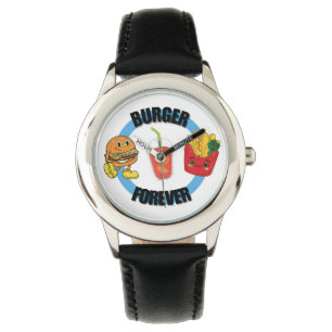 Cooles Glück Niedlich Burger Forever Friends Armbanduhr