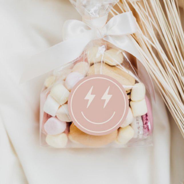 Cooles glückliches Gesicht eines Mädchens Runder Aufkleber (Von Creator hochgeladen)