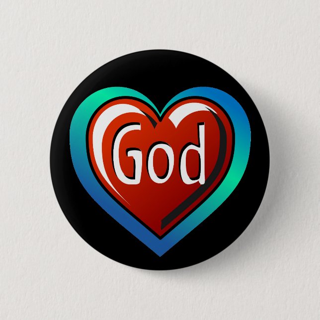 Cooles GOD Herz Button (Vorderseite)