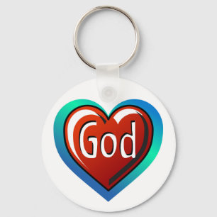 Cooles GOD Herz Schlüsselanhänger