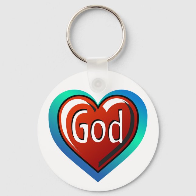 Cooles GOD Herz Schlüsselanhänger (Vorderseite)