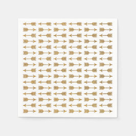 Cooles Gold Brown Arrows Glitzer Foto Print Serviette