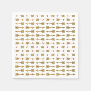 Cooles Gold Brown Arrows Glitzer Foto Print Serviette