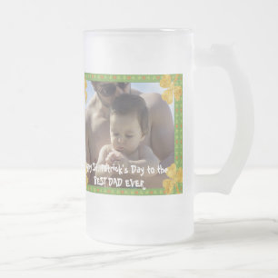 Cooles Gold Irish Kleeblatt Bester Vater je St Pat Mattglas Bierglas