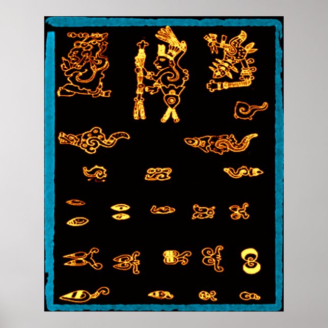 Cooles Gold Mayan Design Poster (Vorne)