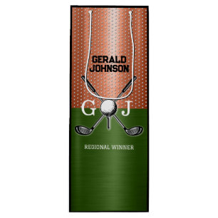 Cooles Golf Monogram Design Geschenktüte Für Weinflaschen